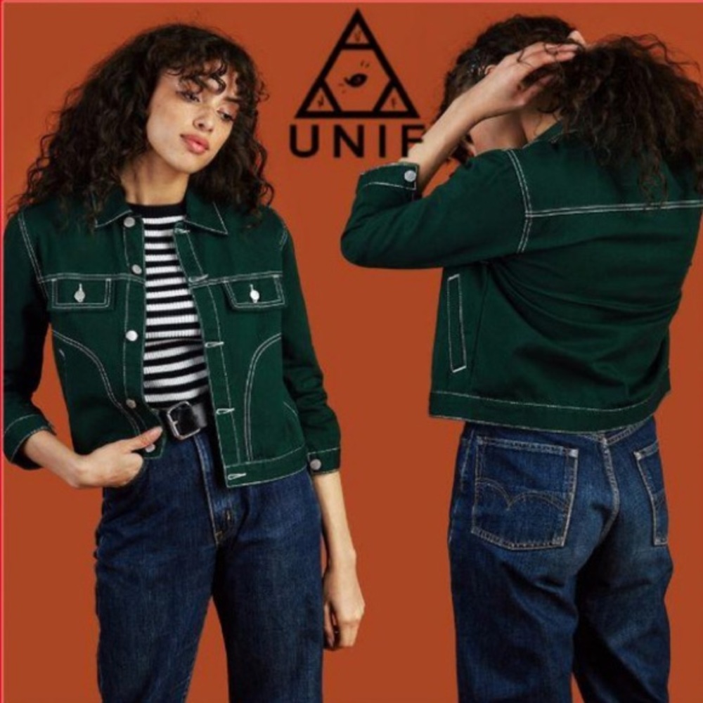 UNIF woody green denim jacket